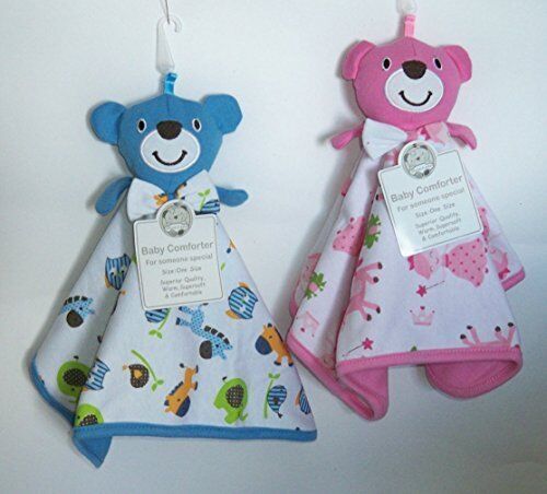 Teddy Comforter Blue or Pink, Safe for Baby (Blue)