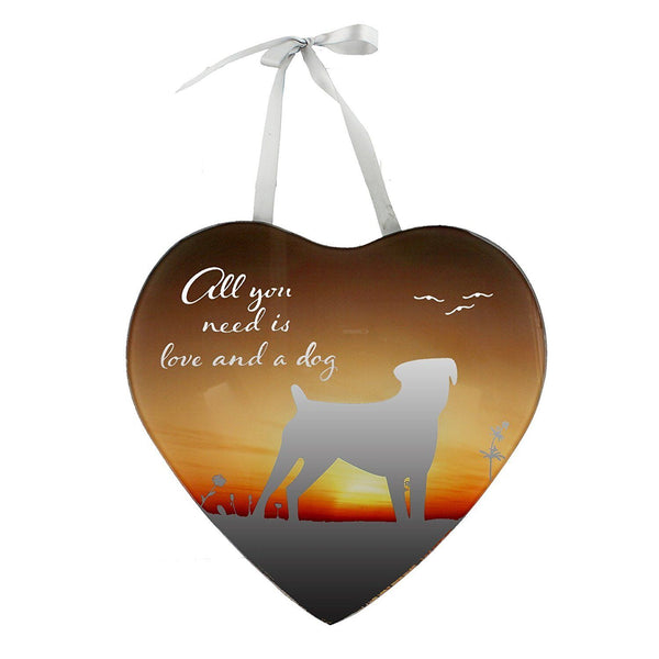 All you need is love and a dog Pet Reflections from the Heart Mirrored Hanging