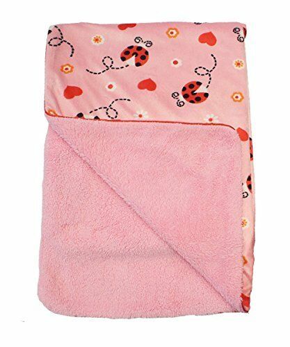 Supersoft Luxurious Pink Velour Pram/Crib Blanket With Piped Edging - Ladybird D - hanrattycraftsgifts.co.uk