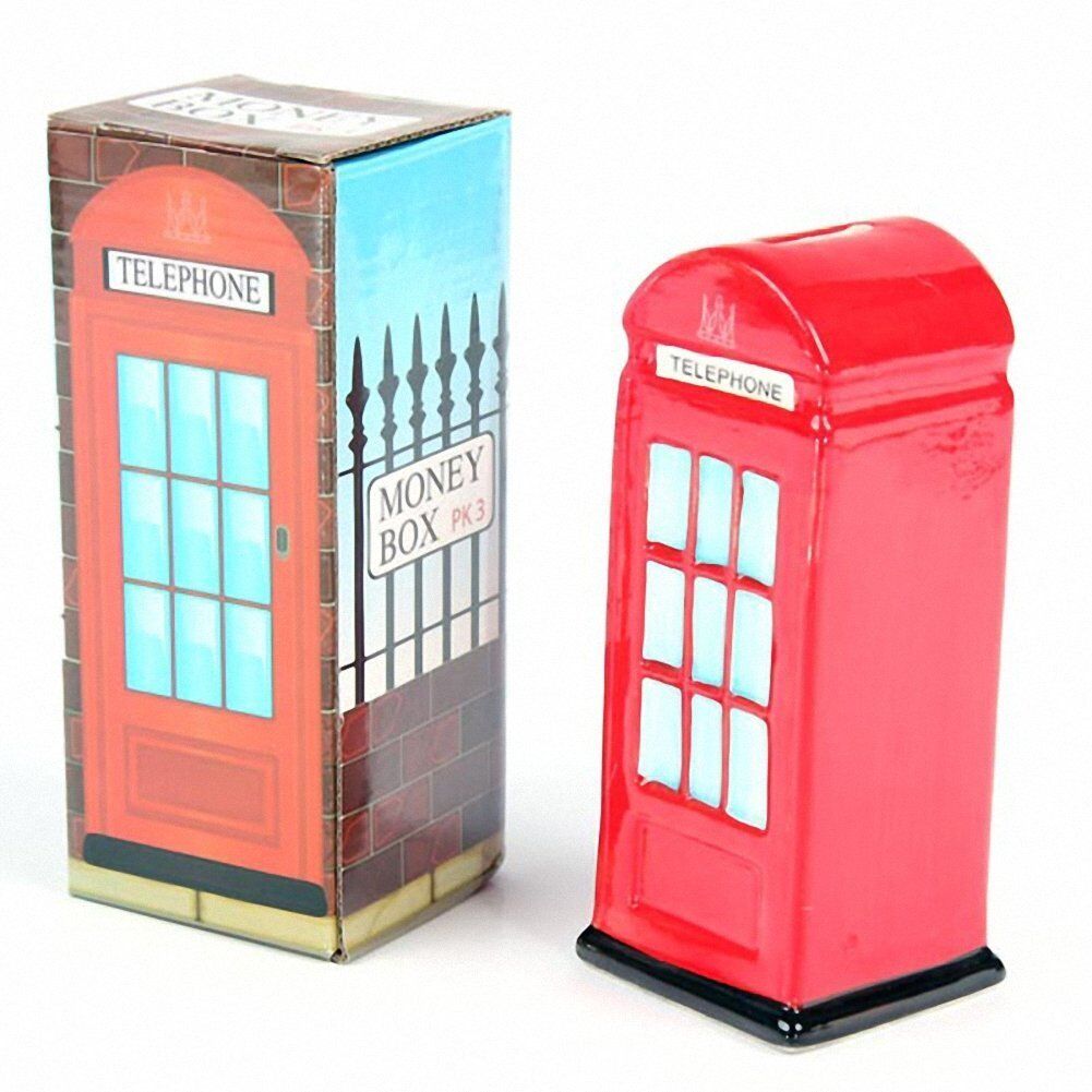 Ceramic London Money Box, Red Telephone Box