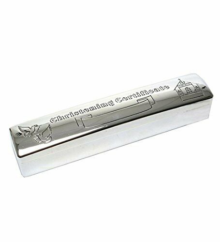 silver plated christening certificate holder - hanrattycraftsgifts.co.uk