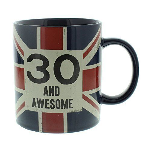 30th Birthday Gift - Union Jack Mug Vintage Style