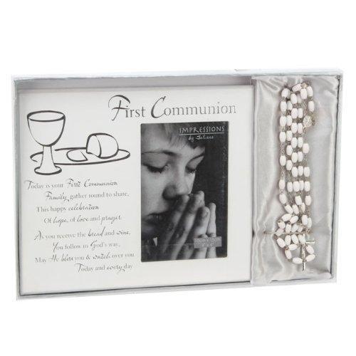 First Communion Photo Frame & Rosary Beads