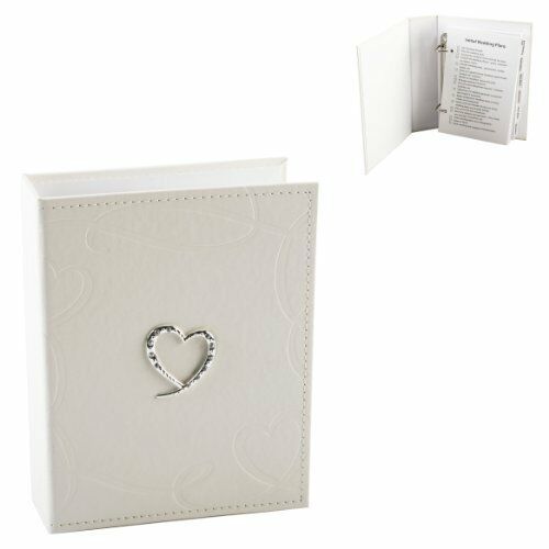 Elegant Ivory Wedding Planner with Swirling Crystal Heart - hanrattycraftsgifts.co.uk