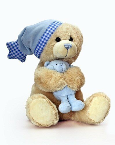 Keel Toys Cuddles Musical Bear with Teddy Blue 25cm - hanrattycraftsgifts.co.uk