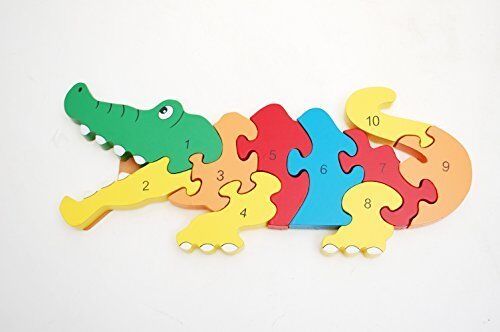 Wooden Number Crocodile Puzzle 32Cm X 13Cm - One Supplied