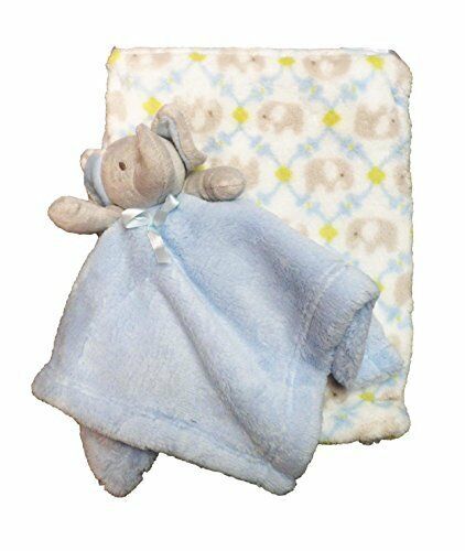 Supersoft Luxurious Blue Elephant Pram/Crib Blanket & Baby Comforter - hanrattycraftsgifts.co.uk