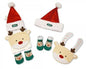 Baby Bib, Socks and Hat Christmas Set - Reindeer