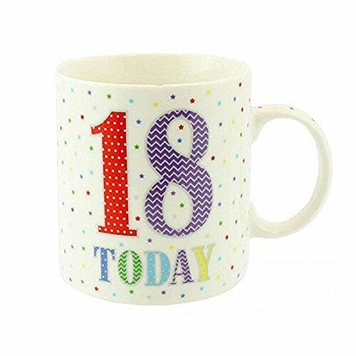 MILESTONE BIRTHDAY MUGS - '18 TODAY' FINE CHINA AND BOXED - LP33519 - hanrattycraftsgifts.co.uk