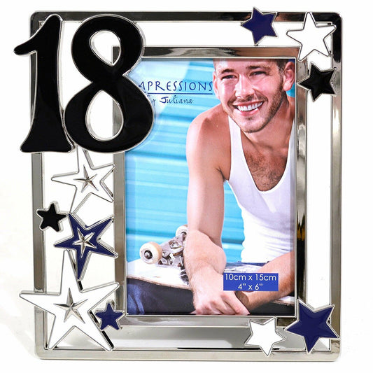 Silverplated & Epoxy '18' Photograph Photo Frame Gift Keepsake Juliana 4" x 6"