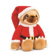 Keel Toys Sloth With Santa outfit 25cm soft toy - hanrattycraftsgifts.co.uk