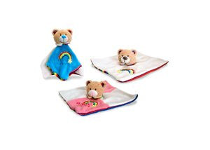 Keel Toys Rainbow Nursery Teddy Baby Comforter Blanket 26cm - Pink - hanrattycraftsgifts.co.uk