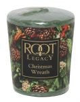 Root Candles Votive Holiday Christmas Wreath Candle, Wax, Dark Olive, Pack of 6 - hanrattycraftsgifts.co.uk