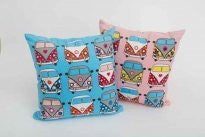 VW Camper Van Cushion (Pink) This listing is for one pink cushion. - hanrattycraftsgifts.co.uk