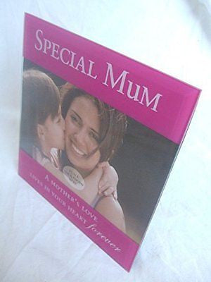 "Special Mum" Sentimental Pink Glass 6" x 4" (15x10cm) Photo Frame with Sentimen - hanrattycraftsgifts.co.uk