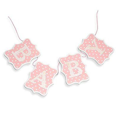 Wooden Baby Bunting pink - hanrattycraftsgifts.co.uk