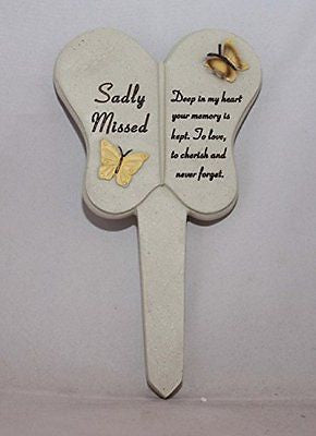 Mémorial sadly missed Plaque Papillon Piquet de jardin pierre tombale Décoration - hanrattycraftsgifts.co.uk