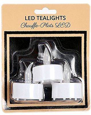 Maingate Ltd-Confezione da 3 candele tealight a LED, a batteria, in plastica, co - hanrattycraftsgifts.co.uk