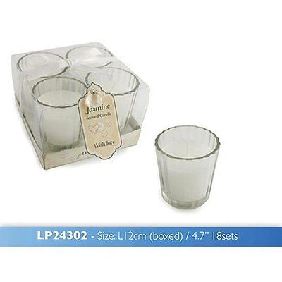 Jasmine Scented Wedding Candles Set of Four - hanrattycraftsgifts.co.uk