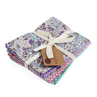 Quart Paquet de Graisse: Coton: 6 x 54cm x 45cm: Fleurs Pastel - hanrattycraftsgifts.co.uk