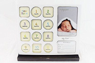 My First Year Photoframe Record new baby arrival gift display - hanrattycraftsgifts.co.uk