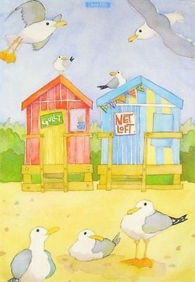 Emma Ball Tea Towels, 100%_cotone/cotone, Beach Hut - hanrattycraftsgifts.co.uk