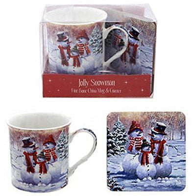 Macneil Snowman Mug and Coaster Set in Gift Pack - hanrattycraftsgifts.co.uk