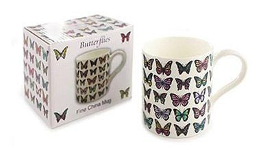 Pretty Butterflies - Classic Oxford Shaped Mug in a Gift Box - hanrattycraftsgifts.co.uk