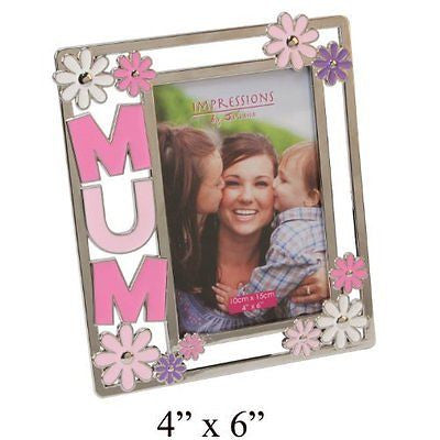 Impressions Silver plated Photo Frame - Mum 4" x 6" NEW - hanrattycraftsgifts.co.uk