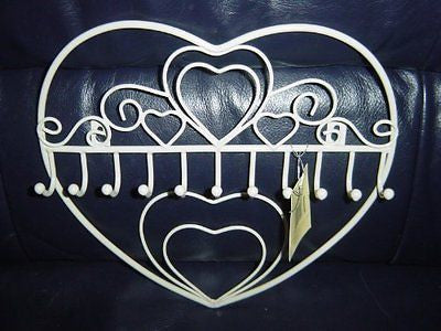 Shabby And Chic Metal Heart Jewellery Hook New Double Heart - hanrattycraftsgifts.co.uk