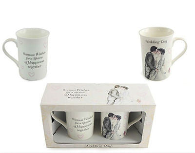 Wedding Day Mugs Gift Set by Lesser & Pavey - hanrattycraftsgifts.co.uk