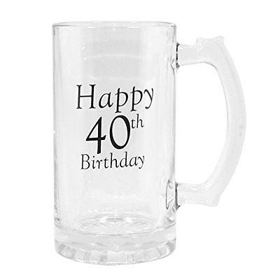 40th Birthday Celebrate In Style Beer Tankard - hanrattycraftsgifts.co.uk