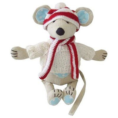 Powell Craft Medium Mouse with Hat & Scarf - 21cm - hanrattycraftsgifts.co.uk
