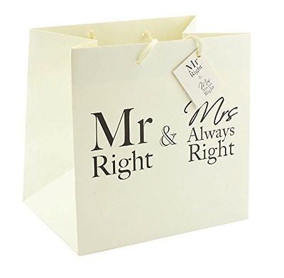 mr  mrs   bag , Medium 23 x 16 x 23cm - hanrattycraftsgifts.co.uk