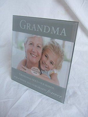 "Grandma" Sentimental Grey Glass 6" x 4" (15x10cm) Photo Frame with Sentimental - hanrattycraftsgifts.co.uk