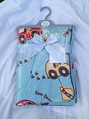 BABY WRAP OR BLANKET FOFT FLEECE LINED BLUE 100 X 75 CMS - hanrattycraftsgifts.co.uk