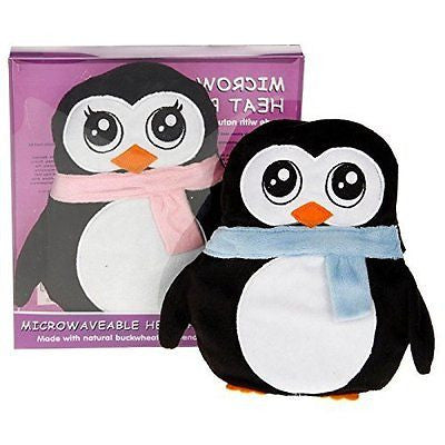 Wheaty Warmers Microwaveable Microwave Heat Pack - Penguin with Pink Scarf - hanrattycraftsgifts.co.uk