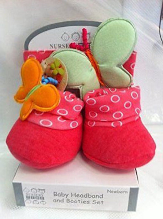 Newborn baby headband and booties set - hanrattycraftsgifts.co.uk