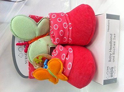 Newborn baby headband and booties set - hanrattycraftsgifts.co.uk