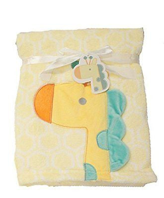 Supersoft Superior Quality Luxurious Yellow 3D Giraffe Pram/Crib Blanket - hanrattycraftsgifts.co.uk