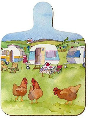 Mini Chopping Board - Glaming/Caravanning by Emma Ball - hanrattycraftsgifts.co.uk