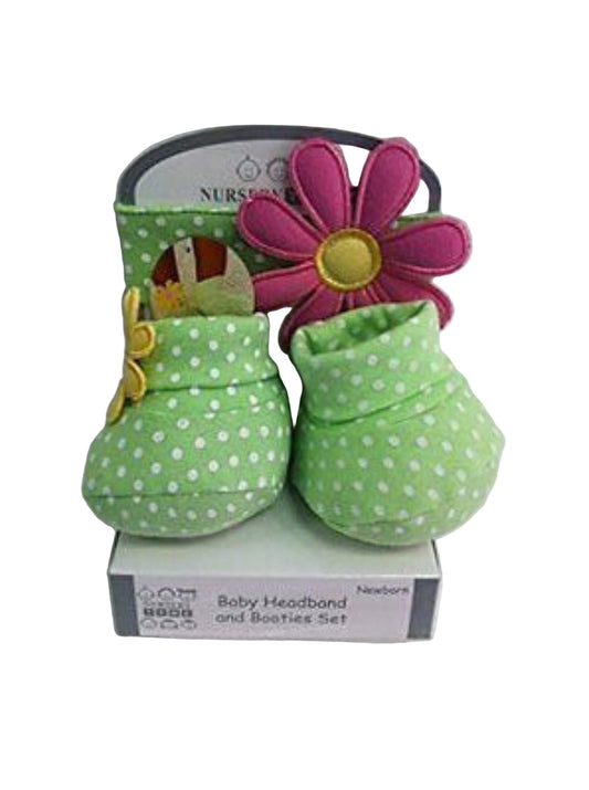 Newborn baby headband and booties set - hanrattycraftsgifts.co.uk