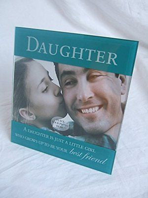 "Daughter" Sentimental Jade Green Glass 6" x 4" (15x10cm) Photo Frame with Senti - hanrattycraftsgifts.co.uk