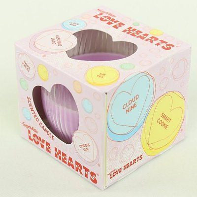 LOVE HEARTS 85g GLASS JAR SCENTED CANDLE SCENT CANDLES LUSCIOUS LILAC NEW - hanrattycraftsgifts.co.uk