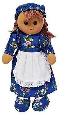 DF, A Beautiful Rag Doll dressed in a vintage blue floral dress with bonnet, 40 - hanrattycraftsgifts.co.uk