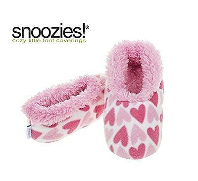 Girls Pink Hearts Fun Kids Snoozies Slippers in S/M/L (2 - 3 UK LARGE GIRLS) - hanrattycraftsgifts.co.uk