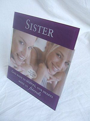 "Sister" Sentimental Purple Glass 6" x 4" (15x10cm) Photo Frame with Sentimental - hanrattycraftsgifts.co.uk