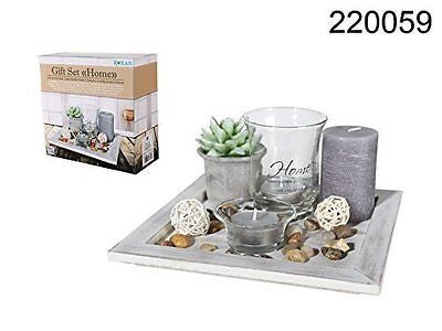 wooden plate tea light gift set - hanrattycraftsgifts.co.uk