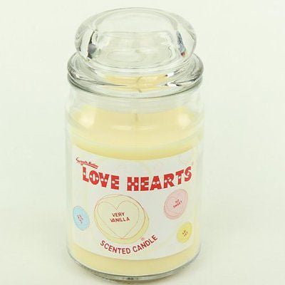 LOVE HEARTS 453g GLASS JAR LID SCENTED CANDLE SCENT CANDLES VERY VANILLA NEW - hanrattycraftsgifts.co.uk