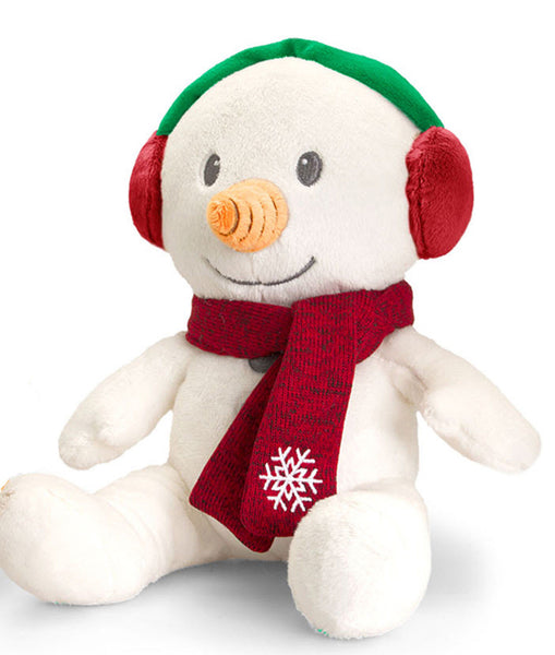 Christmas Pals Soft Toy Teddy by Keel Toys Xmas Gift Present - SNOWMAN - hanrattycraftsgifts.co.uk
